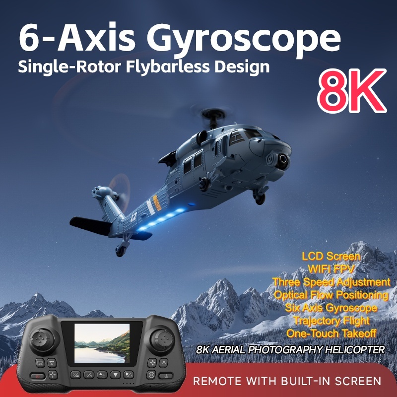 Rc Helicopter Single Rotor - Single-Rotor Flybarless Design 6CH Remote Control