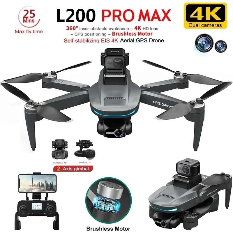 L200 PRO MAX Drone 4K 2-Axis P - Rc Helicopter Case incelemesi ve fiyatı