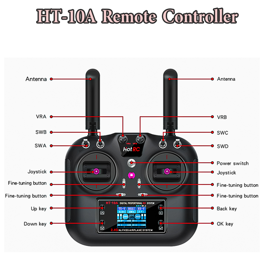 Hotrc HT-10A 2.4G 10CH Transmi - Rc Helicopter Battery incelemesi ve fiyatı