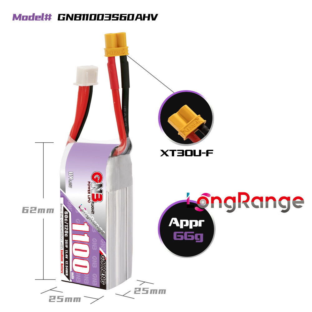 GNB 1100mAh 2S 3S 4S 6S 60C/12 - Rc Helicopter Battery incelemesi ve fiyatı